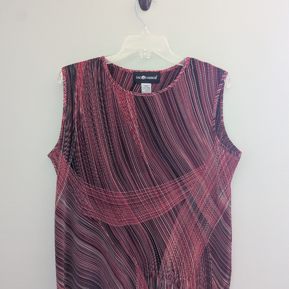Sag Harbor Women's Sleeveless Blouse - Red and Black